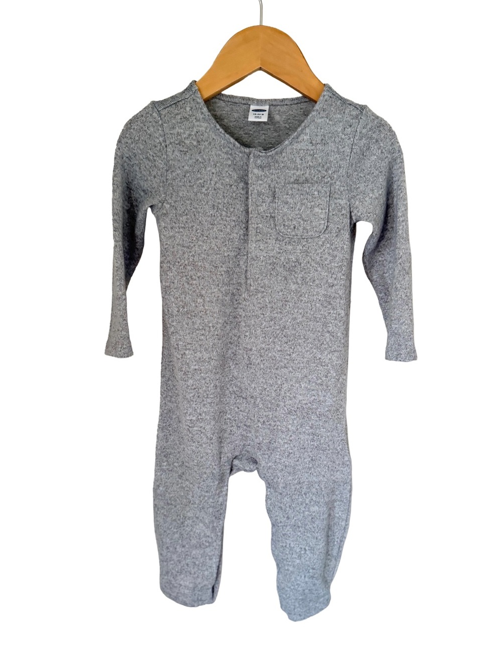 Old Navy Grey Long-Sleeve Romper Size 18/24 Months